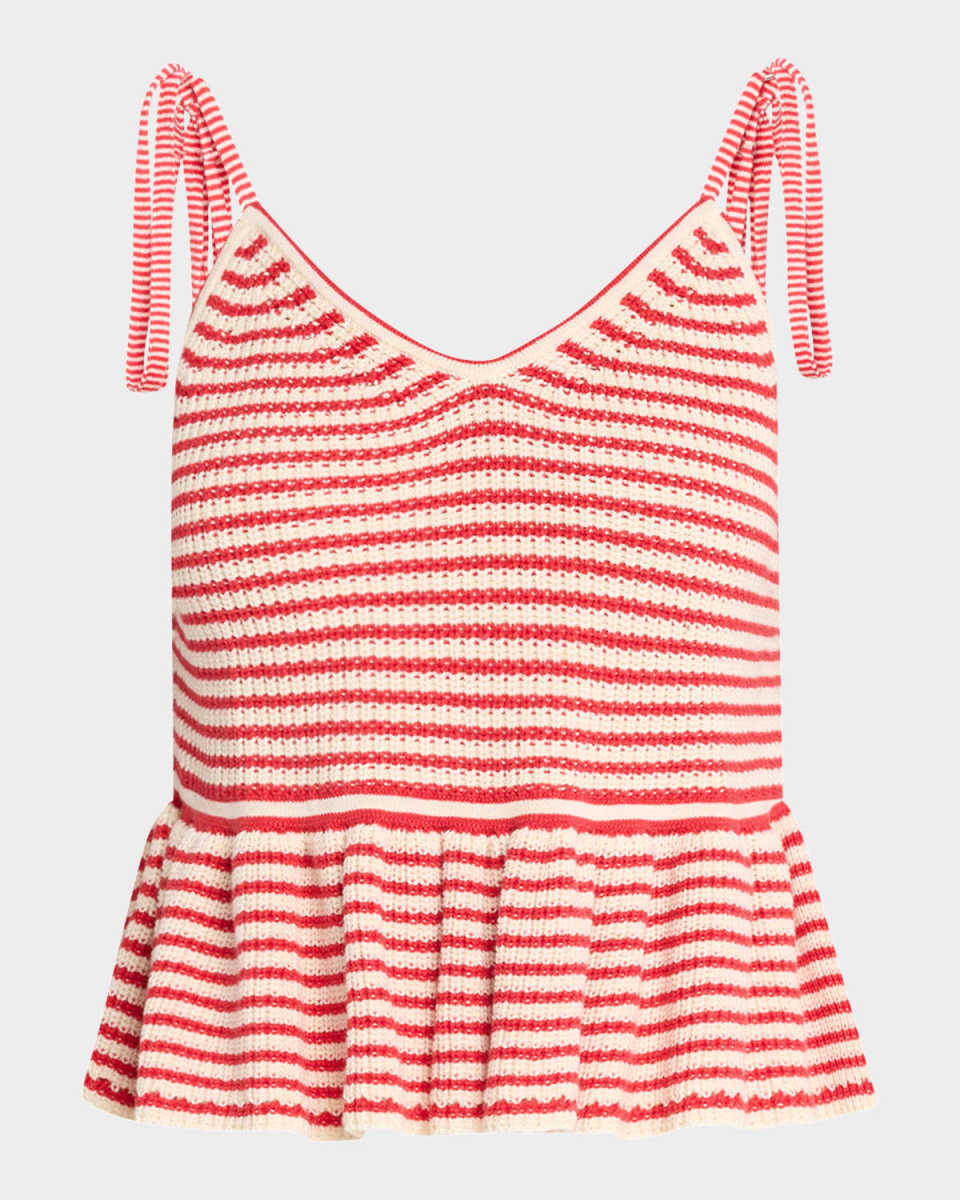 Mali Striped Knit Peplum Cami